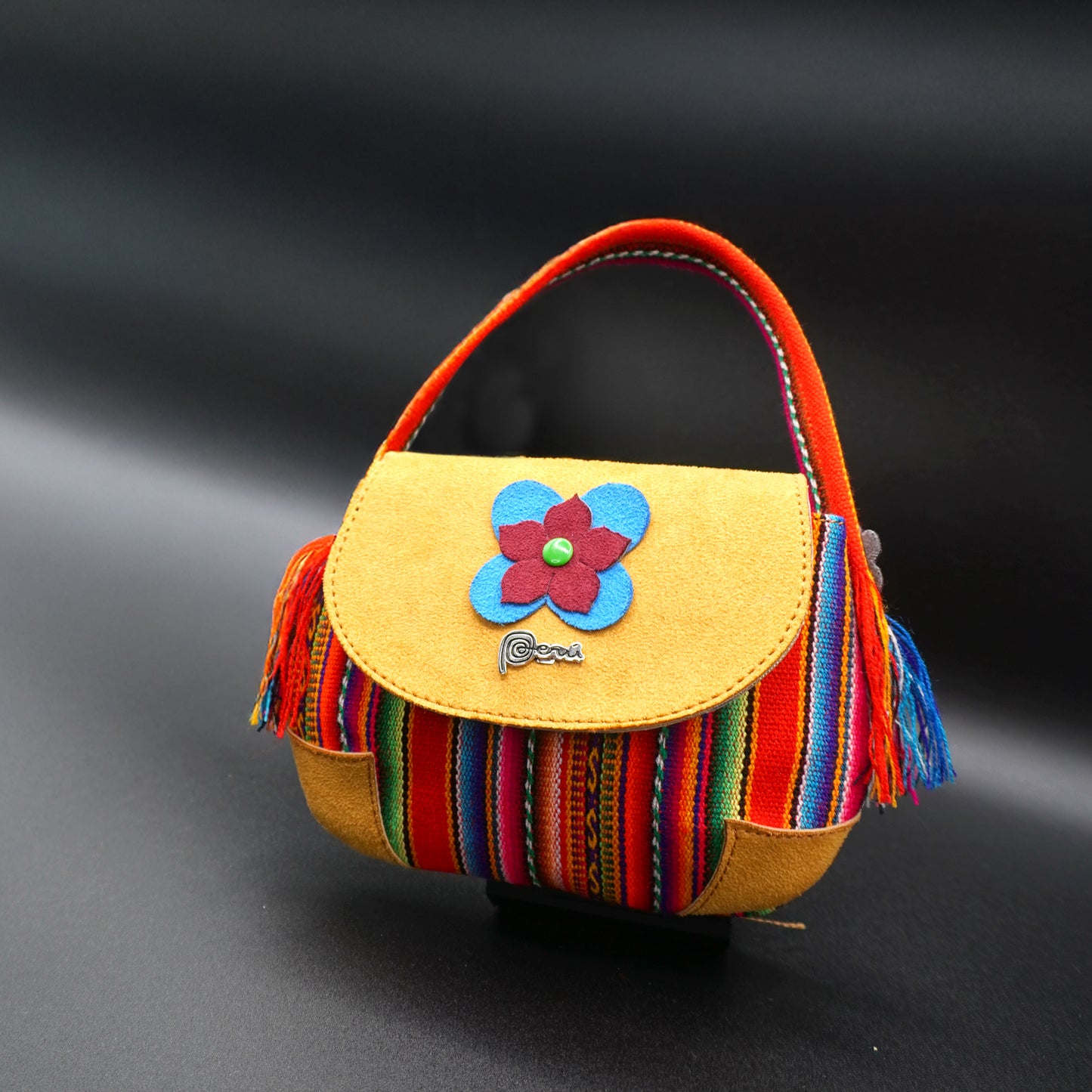 Yellow Andean Textile Handbag for Girls