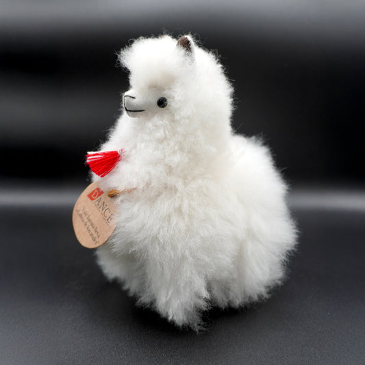 Decorative white alpaca llama - small