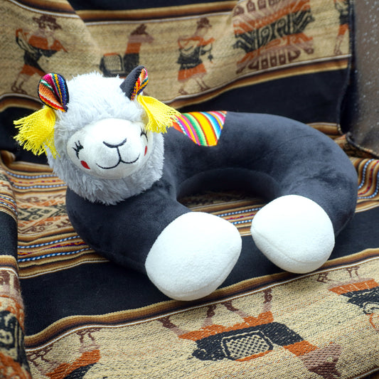 Black Llama Travel Neck Pillow
