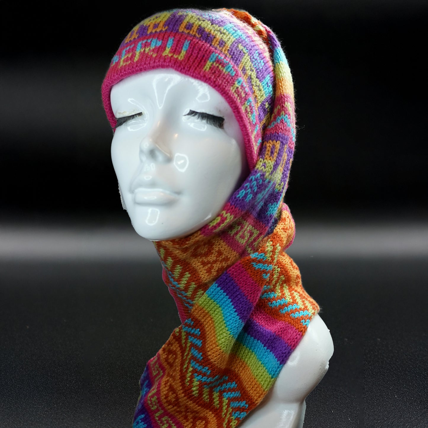 Peruvian Handmade Baby Alpaca Knit Hat & Scarf Set