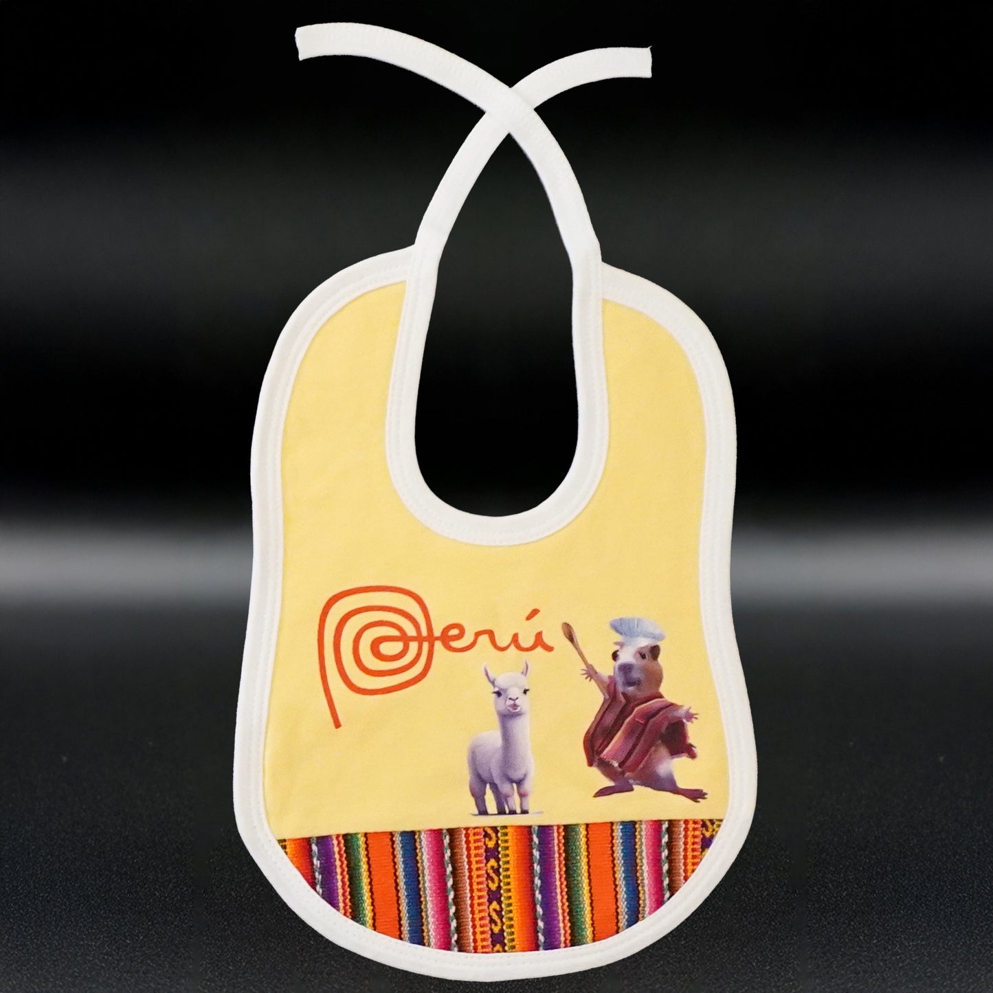 Peruvian-themed baby bib