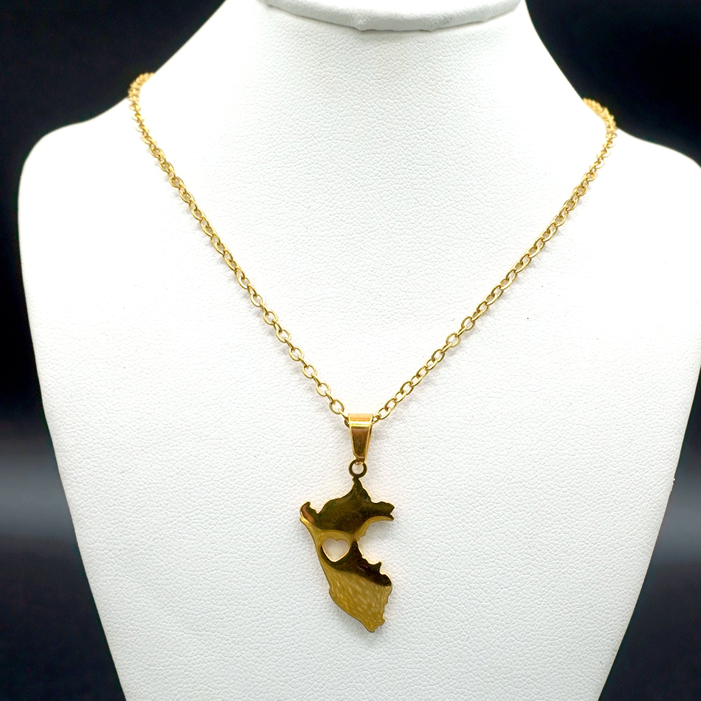 Peru map outline pendant necklace