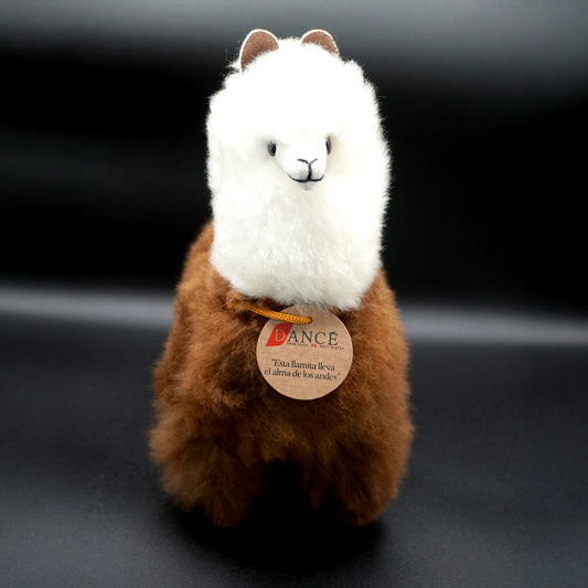 Decorative brown and white alpaca llama - large