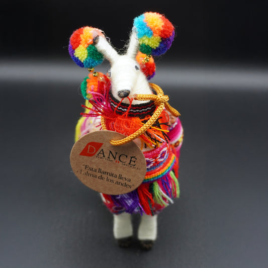 Decorative wool llama with pom-poms
