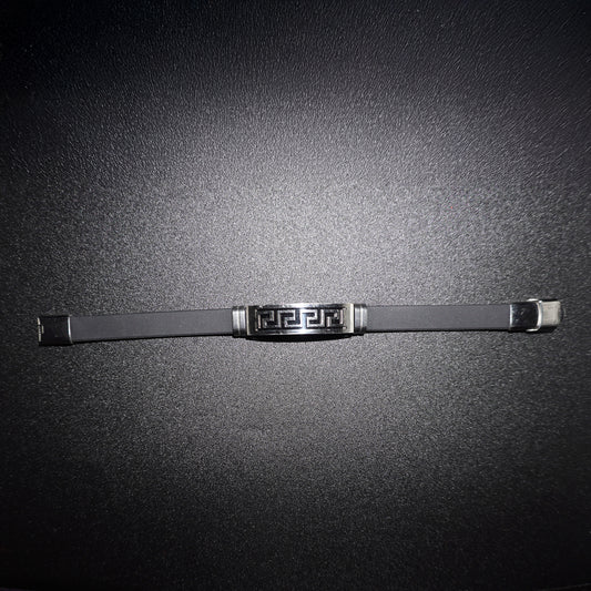 Unisex leather and steel bracelets with Andean designs